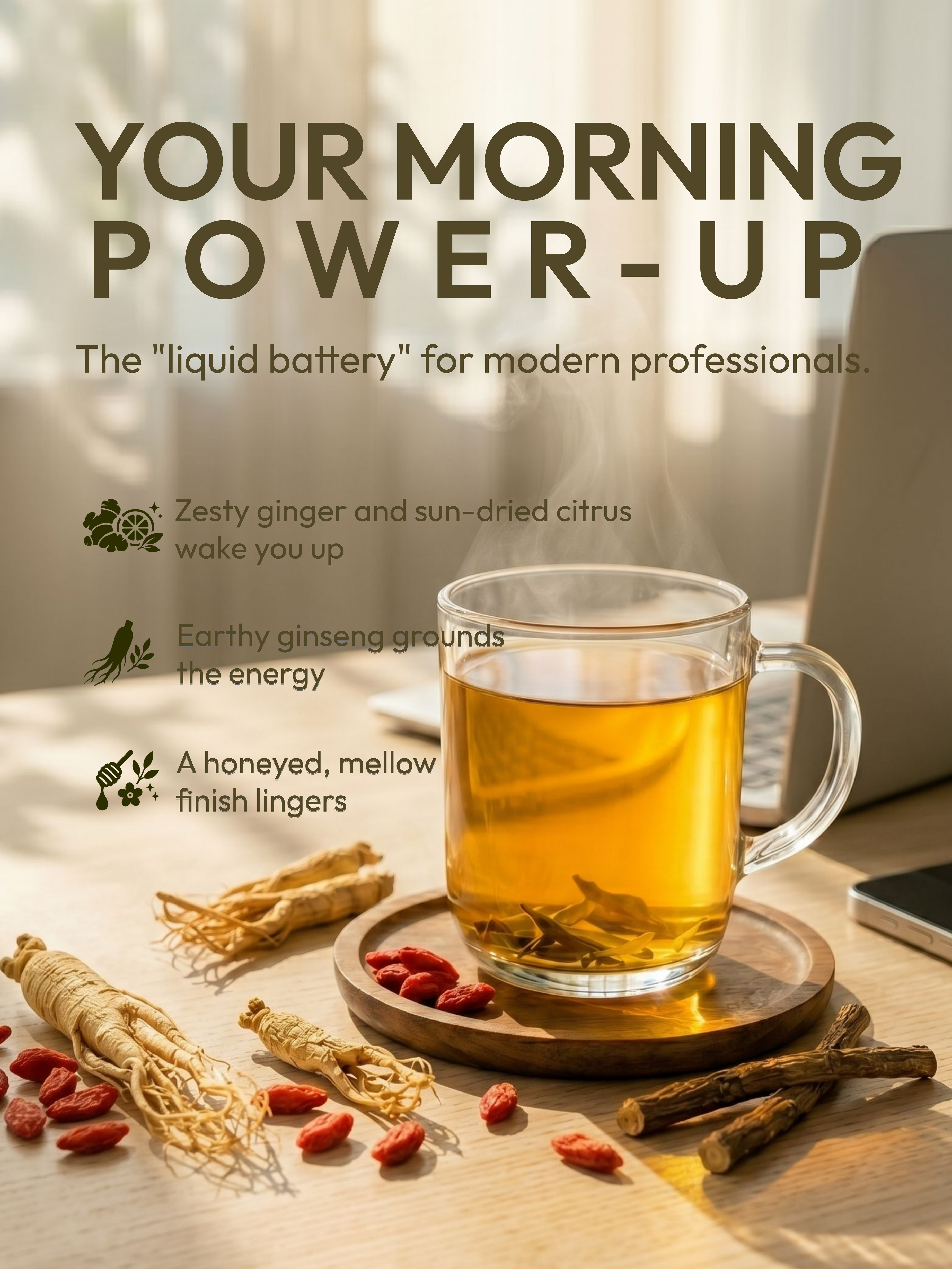 Ginseng Energy Tea for Immune Boost - Alcheleaf